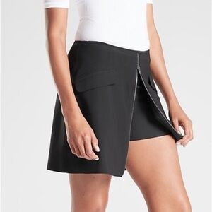 Athleta Stellar Skort Zip Front Athletic Skirt Women’s Large Black Pickleball